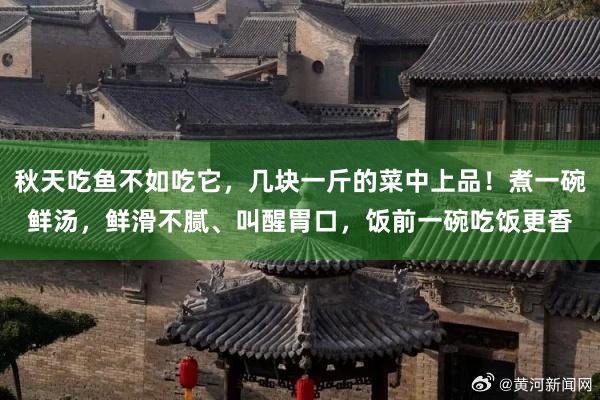 秋天吃鱼不如吃它,几块一斤的菜中上品!煮一碗鲜汤,鲜滑不腻、叫醒胃口,饭前一碗吃饭更香