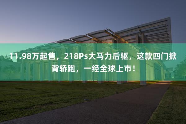 11.98万起售,218Ps大马力后驱,这款四门掀背轿跑,一经全球上市!