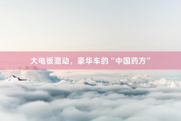 大电板混动,豪华车的“中国药方”
