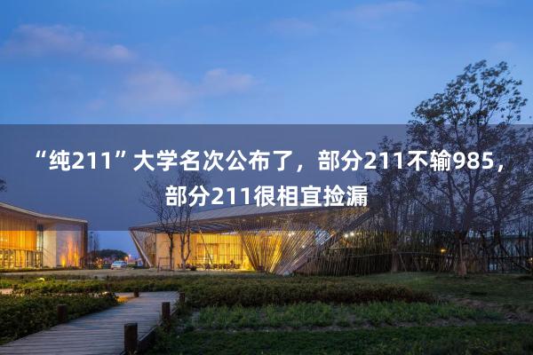 “纯211”大学名次公布了,部分211不输985,部分211很相宜捡漏