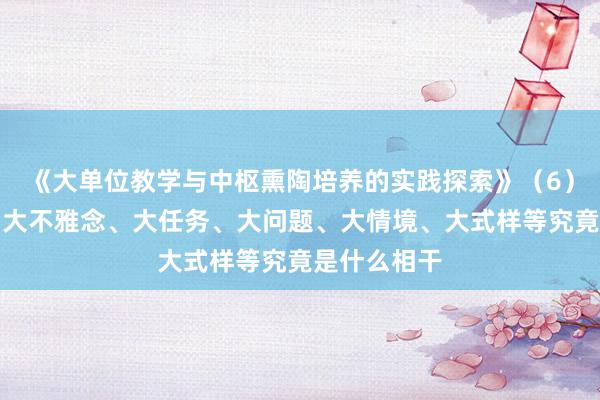 《大单位教学与中枢熏陶培养的实践探索》（6）：大单位与大不雅念、大任务、大问题、大情境、大式样等究竟是什么相干