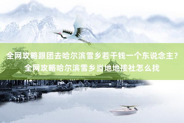 全网攻略跟团去哈尔滨雪乡若干钱一个东说念主?全网攻略哈尔滨雪乡当地地接社怎么找