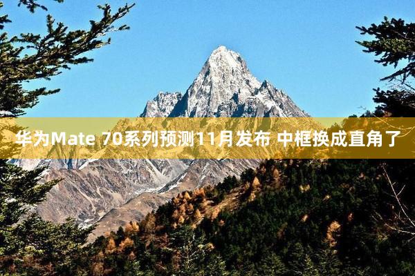华为Mate 70系列预测11月发布 中框换成直角了