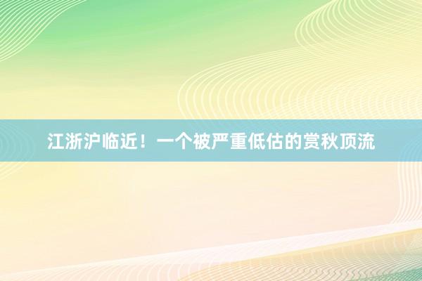 江浙沪临近!一个被严重低估的赏秋顶流
